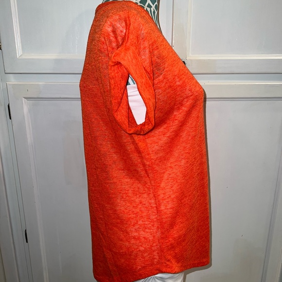 Orange Mossimo scoop neck short sleeve folded sewn hem on sleeves size Large - Picture 5 of 9